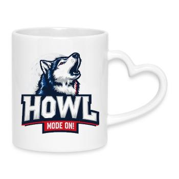 Mode Howl activé - Design Husky avec Lune - Mug avec anse en forme de cœur - blanc - Droite