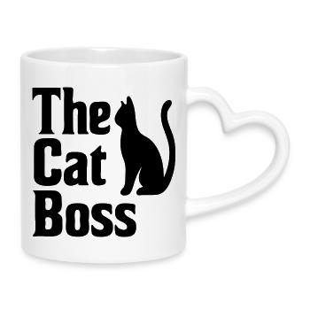 The Cat Mafia Style Typography - Mug with Heart-Shaped Handle - white - Right