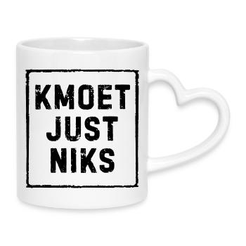 Kmoet just nothing, Dialecte anversois Chemises - Mug avec anse en forme de cœur - blanc - Droite