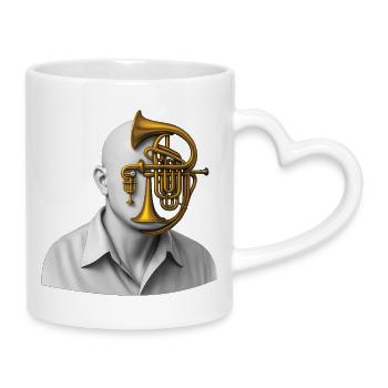 HORN MAN - sound & vision - Mug with Heart-Shaped Handle - white - Right