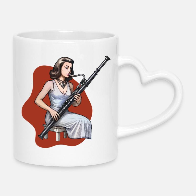 CLARINETIST #1 – Ton & Bild - Tasse mit Herzhenkel - Weiß