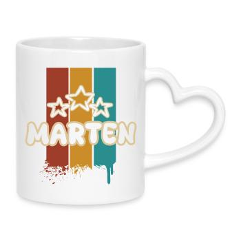 Gift for Marten - Mug with Heart-Shaped Handle - white - Right