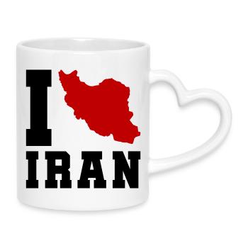 I Love Iran - Tasse mit Herzhenkel - Weiß - Rechts