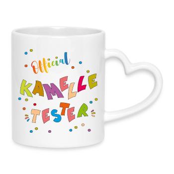 Kamelle Tester - Mug avec anse en forme de cœur - blanc - Droite
