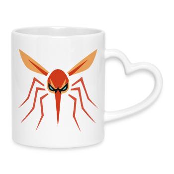 Moustique, Moustique, Insecte, Mal - Mug avec anse en forme de cœur - blanc - Droite