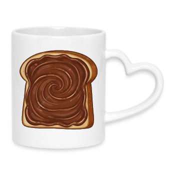 Pain aux noix et nougat - Mug avec anse en forme de cœur - blanc - Droite