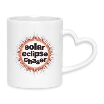 Solar eclipse chaser - Mug with Heart-Shaped Handle - white - Right