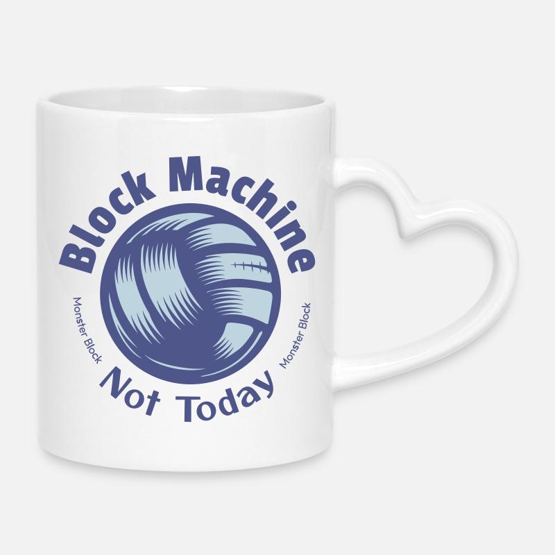 Block Machine - Volleyball - Mug with Heart-Shaped Handle - white