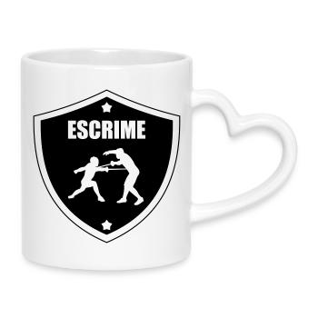 Fechtwappen: das Schild der Teilnehmer - Tasse mit Herzhenkel - Weiß - Rechts