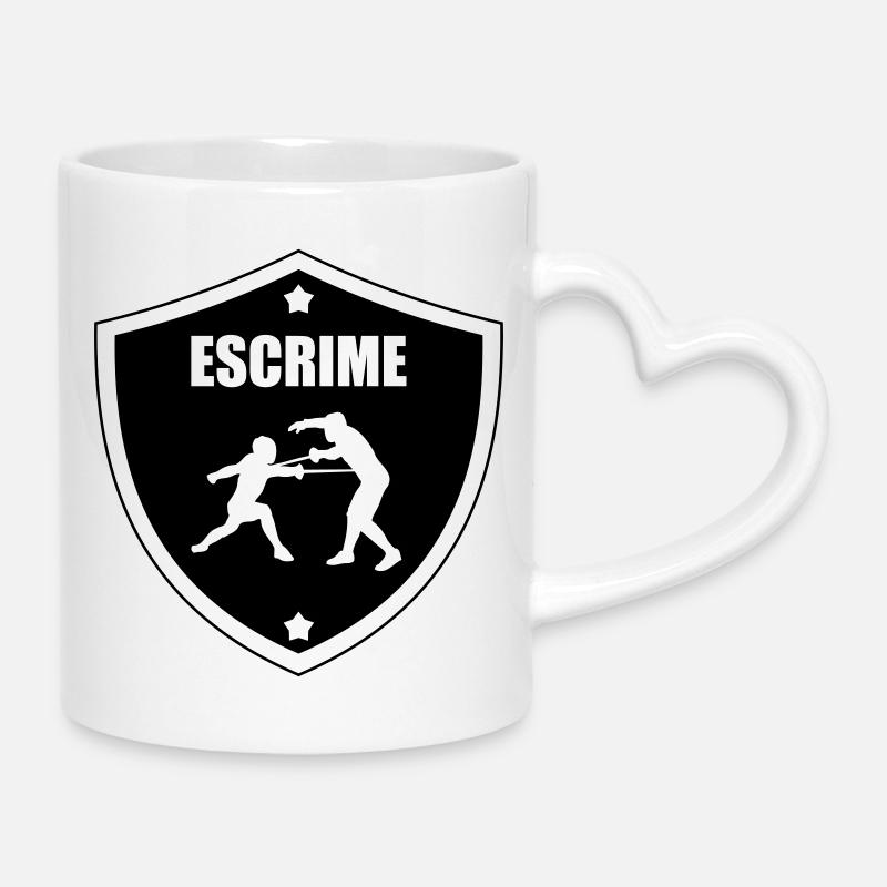 Fechtwappen: das Schild der Teilnehmer - Tasse mit Herzhenkel - Weiß