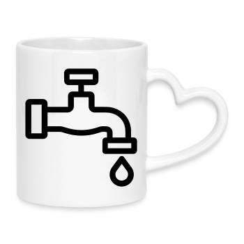 Tap - Mug with Heart-Shaped Handle - white - Right