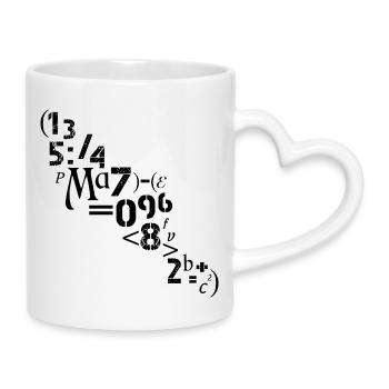Mathematiker Lehrer Zahlen Zeichen Analyst  - Tasse mit Herzhenkel - Weiß - Rechts