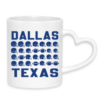 Modèle des casques de football de Dallas Texas - Mug avec anse en forme de cœur - blanc - Droite