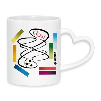 Football Goal - Mug with Heart-Shaped Handle - white - Right