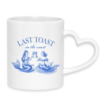 Last Toast on the Coast - bachelorette saying - Mug with Heart-Shaped Handle - white - Right