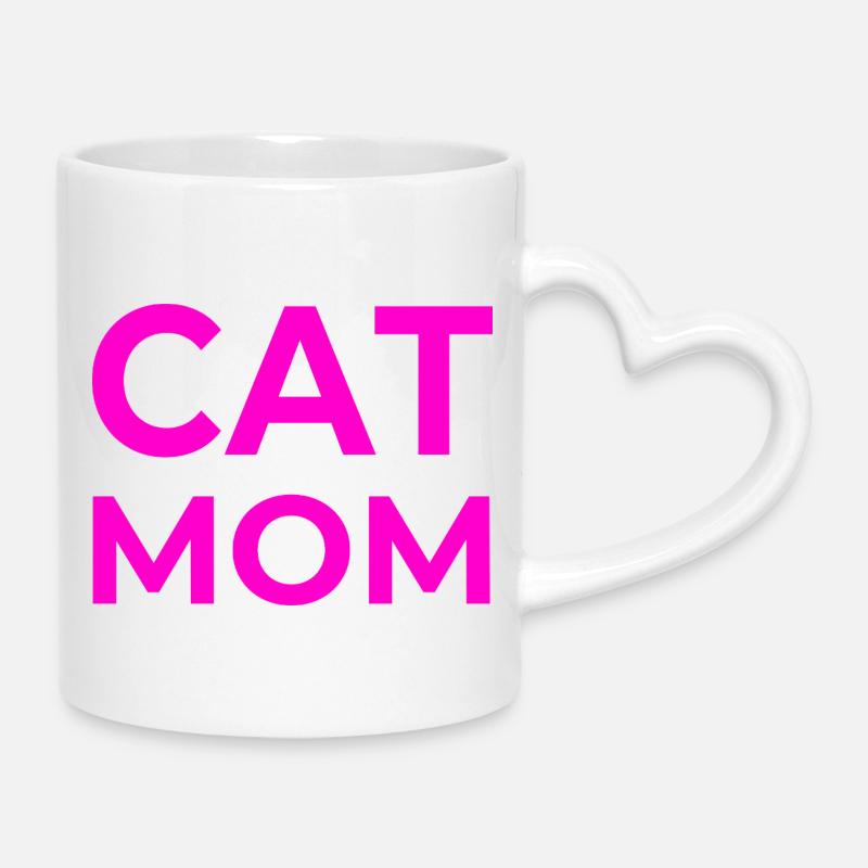 félin - Mug avec anse en forme de cœur - blanc