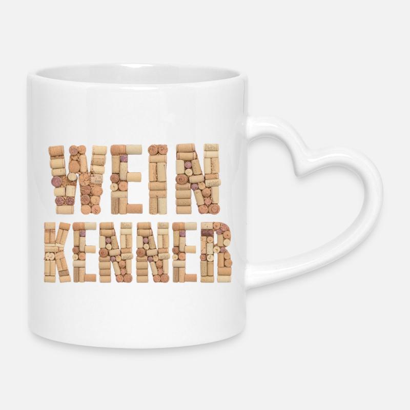 Oenophile - Mug avec anse en forme de cœur - blanc