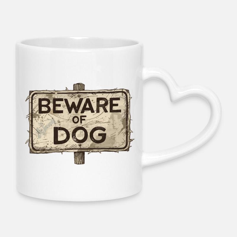 Bad dog - Mug with Heart-Shaped Handle - white