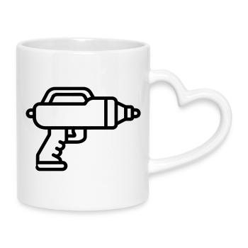 Water Gun - Mug with Heart-Shaped Handle - white - Right