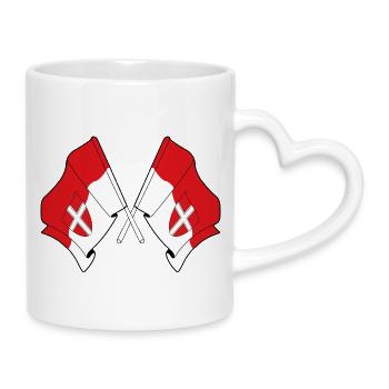 Drapeaux croisés de Vienne - Mug avec anse en forme de cœur - blanc - Droite