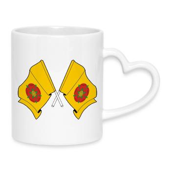 Crossed Flags Lancashire - Mug with Heart-Shaped Handle - white - Right