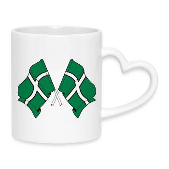 Drapeaux croisés du Devon - Mug avec anse en forme de cœur - blanc - Droite