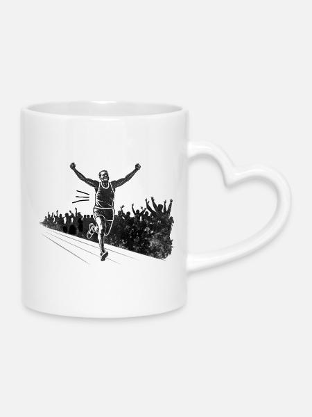winning man Marathon - Tasse mit Herzhenkel - Weiß
