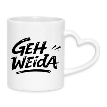 Geh weida - Tasse mit Herzhenkel - Weiß - Rechts