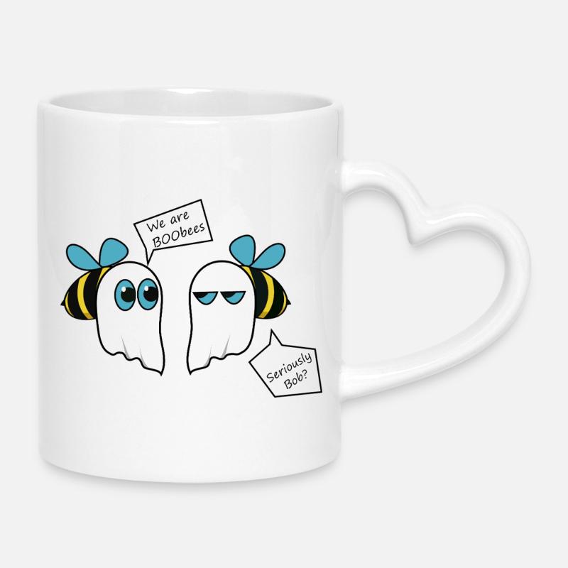 booooobees - Mug with Heart-Shaped Handle - white