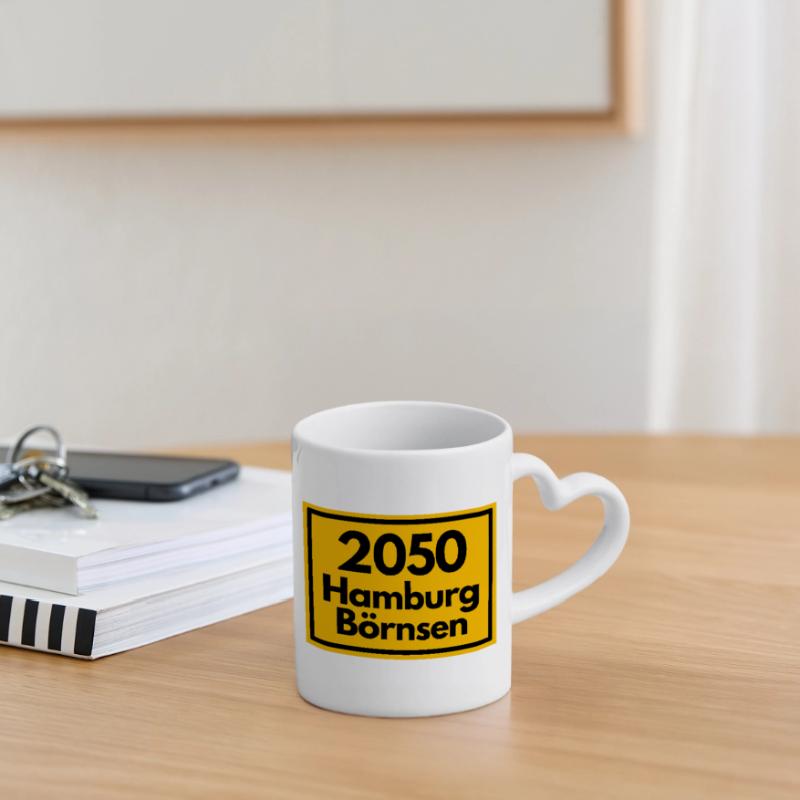 OLD POSTCODE POSTCODE RETRO 2053 HAMBURG BÖRNSEN Mug with Heart-Shaped Handle