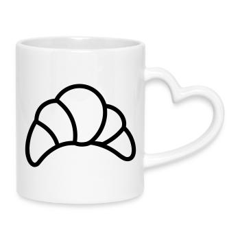 crescent - Mug with Heart-Shaped Handle - white - Right