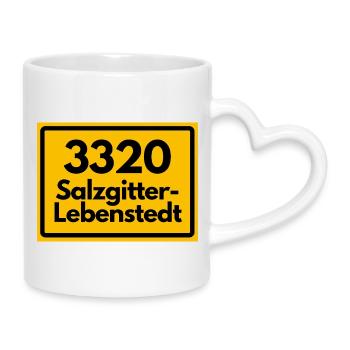 ALTE POSTLEITZAHL PLZ RETRO 3320 SALZGITTER  - Tasse mit Herzhenkel - Weiß - Rechts