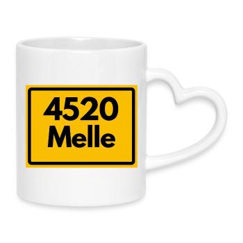 ALTE POSTLEITZAHL PLZ RETRO  4520 MELLE – SCHLOSS  - Tasse mit Herzhenkel - Weiß - Rechts