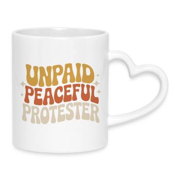 Militant pacifique non rémunéré déclarant Manifestation - Mug avec anse en forme de cœur - blanc - Droite