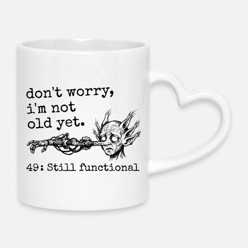 49th Anniversary - 49th Anniversary Humor Gift - Mug with Heart-Shaped Handle - white