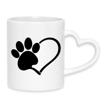 Hunde liebe - Tasse mit Herzhenkel - Weiß - Rechts