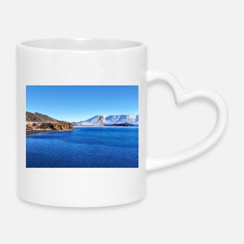 Arctic dreamy mountains - Mug with Heart-Shaped Handle - white
