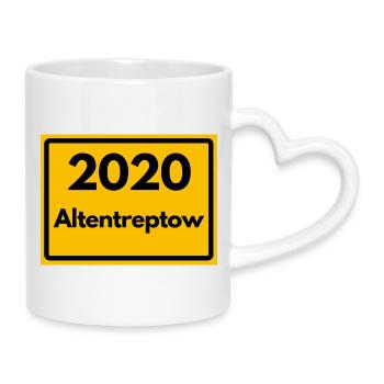 OLD POSTCODE ZIP CODE RETRO 2020 ALTENTREPTOW - Mug with Heart-Shaped Handle - white - Right