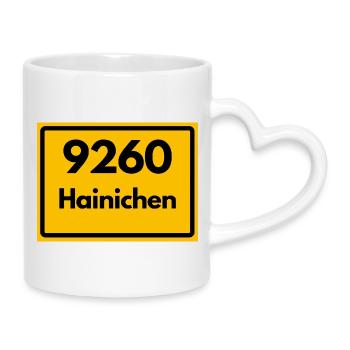 ANCIEN CODE POSTAL 9260 SAXE CODE POSTAL DE HAINICHEN - Mug avec anse en forme de cœur - blanc - Droite