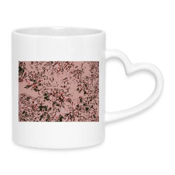 Rose Vines Abstract Pattern - Mug with Heart-Shaped Handle - white - Right
