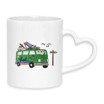 La_Dolce Vanlife Camper Italia - Mug with Heart-Shaped Handle - white - Right