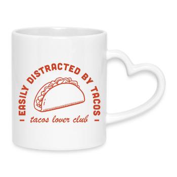 Club d’amateurs de tacos J’adore la cuisine mexicaine Latina drôle - Mug avec anse en forme de cœur - blanc - Droite