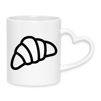 crescent - Mug with Heart-Shaped Handle - white - Right