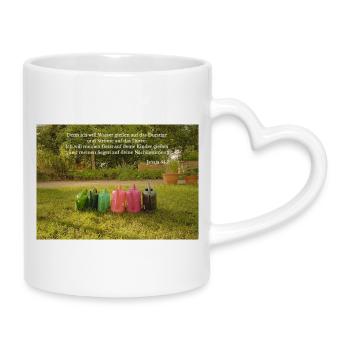 Water of Blessings Color Channels - Mug with Heart-Shaped Handle - white - Right