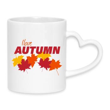 Automne - Mug avec anse en forme de cœur - blanc - Droite