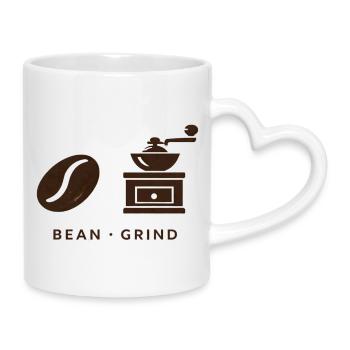 BEAN. MOUDRE. CAFÉ. CAFÉ - Mug avec anse en forme de cœur - blanc - Droite