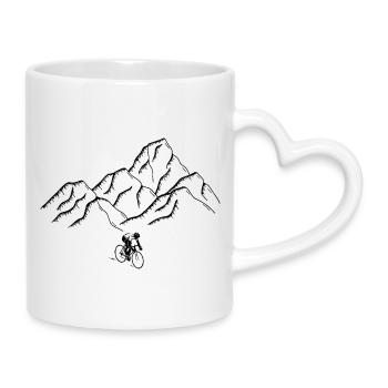 Bike Mountain - Mug with Heart-Shaped Handle - white - Right