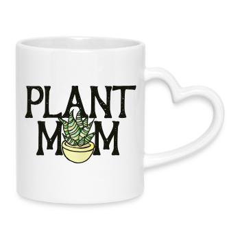 Plant Mom Bloom Pot - Tasse mit Herzhenkel - Weiß - Rechts
