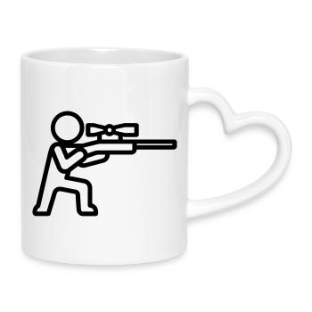 sniper - Mug with Heart-Shaped Handle - white - Right