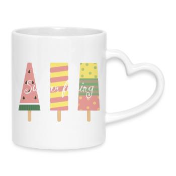 Sweet Summer Feeling - Tasse mit Herzhenkel - Weiß - Rechts